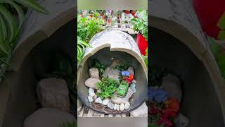 DIY Reuse of Old/Broken Pitcher in Garden/Uses of Broken Planter