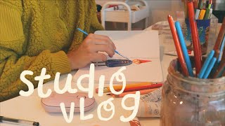 first streams, new printer and lots of sticker design / studio vlog