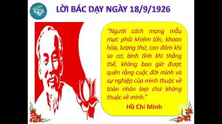 LỜI BÁC HỒ DẠY NGÀY 18/9/1926