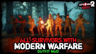 All survivors with Modern Warfare outfit - Left 4 Dead 2 #l4d #coop #เอาชีวิตรอด #gaming #mods #mw2