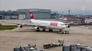 SWISS Airbus A340 Start nach Shanghai