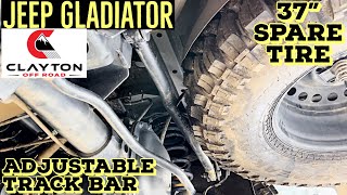 How to fit 37” Spare Under Jeep Gladiator. Clayton Rear Adjustable Track Bar