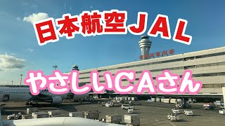 日本航空ＪＡＬの ＣＡさんから羽田空港到着時に真夏の暑さを労われました【飛行機】