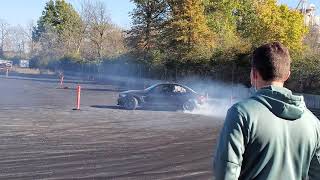 BMW e92 drift around UNOHs' skid pad