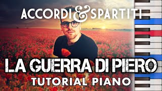 LA GUERRA DI PIERO Tutorial Pianoforte - Fabrizio De Andrè