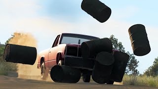 BeamNG 0.23 Speedrun World Records - Barrel Knocker and Platform Jump Scenarios