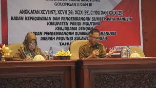 Materi Pertama oleh Kepala BPSDMD Provinsi Sulawesi Tengah (Bapak Dr. Drs. Adidjoyo, M. Si )