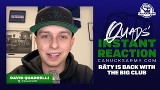 Canucks call up Aatu Räty to NHL: Could Jonathan Lekkerimäki be next?: Quads' Instant Reaction