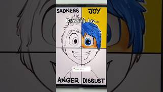 Drawing Joy As FOUR Emotions…(Crazy Results) 😭😊🤢😡 #shorts #insideout #drawing