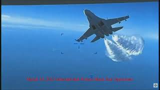 20230314 United States Air Force MQ-9 footage - Black Sea Operations Intercept with Russian Su-27