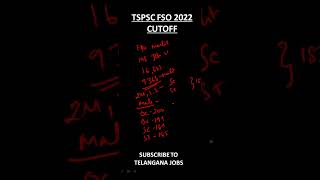 TSPSC FSO Cutoff 2022 || TSPSC Food Safety Officer Cutoff 2022 #tspsc #fso #foodsafetyofficer