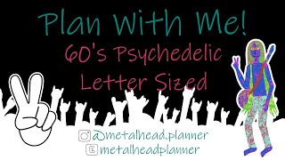 60's Psychedelic Plan With Me | Plain Paper Spread | Big Happy Planner | Metalhead Planner Stickers