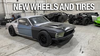 Mid Engine 67 Ford Mustang Fastback Pt. 9 - New Wheels & Tires And Wide Body Design