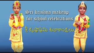 Sri Krishna makeup for school celebrations. Happy Krishnastami