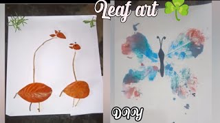 2 Easiest leaf art that you should try ❤️ #leafart #art