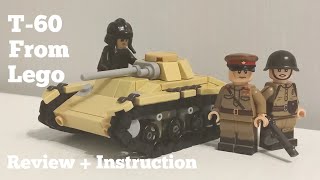 T-60 tank from Lego in minifig scale | Review + Instruction