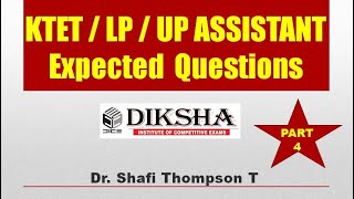 LP/UP ASSISTANT EXAM PART 4/ Dr. Shafi Thompson/ Diksha online classroom.