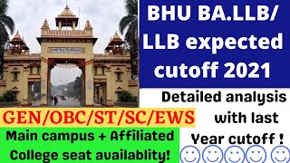 BHU LLB expected cutoff 2021 || BHU BALLB expected cutoff 2021 || BHU LLB entrence exam cutoff 2021