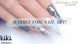 Marble Foil Nail Art 🖤 How To Apply Full Cover Nail Foils | Marble Nail Designs!