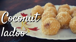 Coconut ladoo | Dessicated coconut ladoo | Coconut ladoo without condensed milk