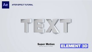 [Element 3D-12] Realistic 3D text animation tutorial  ㅣ 엘리먼트 3D 에프터이펙트 튜토리얼