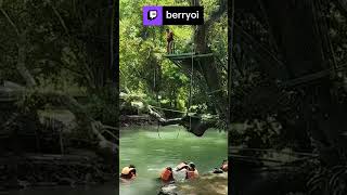 Berry is so scared to jump in Blue lagoon Laos | berryoi on #Twitch #travel #laos #shorts