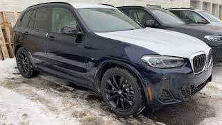 2022 BMW X3 M40i Tanzanite Blue with Black Vernasca lthr