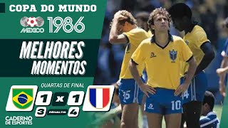 BRASIL 1 (3)X(4) 1 FRANÇA - MELHORES MOMENTOS - QUARTAS DE FINAL COPA DO MUNDO 1986 - BAND