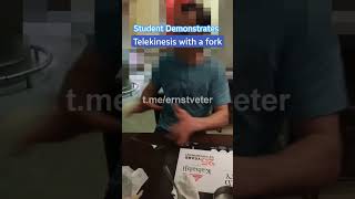 Telekinesis demonstration with a fork from a student of Ernst Veter