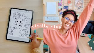 Studio Vlog  07 📮🌱✨ commissions + doodles