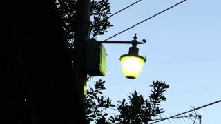 Old Street Light Lighting Up At Wiveliscombe 14.01.14