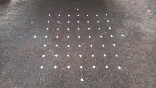 9 x 1 dots simple friday beautiful sikku kolam | easy simple kambi kolam | SathyaSelva Arts