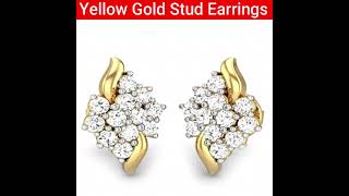 Kalyan Jewelers' Yellow Gold Stud Earrings for Women #shorts #nsoni