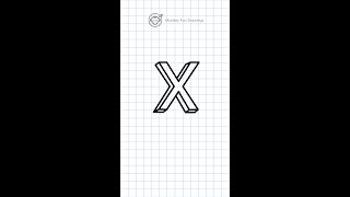 very easy how to draw 3D letter X  3D X drawing