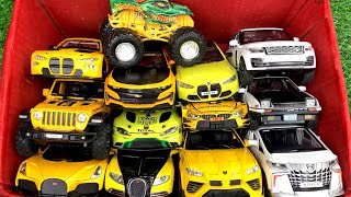 Box Full of My Yellow Cars /BMW M4, Lamborghini URUS, Jeep, Bugatti, BMW Dtm, Camaro, Range Rover