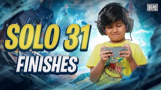 SOLO 31 FINISHES ⚡| Full Rush Gameplay 🔥 | BGMI Highlights