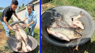 30kg fishes - Uncle Daro help me to cook - Country food cooking