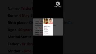 Trisha Krishnan biography in Hindi #PN Meena9352#viral#viralvideo #youtubeshorts #youtube #trending