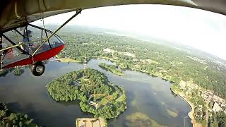 Chinook ultralight flight to Butler, Ohio for breakfast. Experimental Flying. Some radio calls. LSA