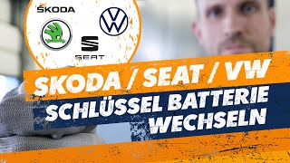 Skoda | Seat | VW | Audi Batterie für Funkfernbedienung im 3 Tasten Klappschlüssel wechseln