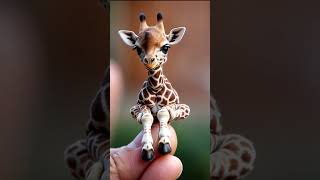 This Baby Giraffe can fit in a hand. Too cute to watch #calf #miniatureanimals #giraffe