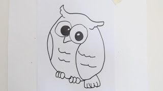 How to draw cute cartoon owl