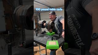 100 pound armwrestling table curls! Try it yourself! #shorts #armwrestling #rvj