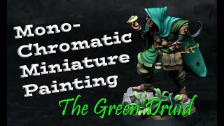 Monochromatic Miniature Painting - The Green Druid