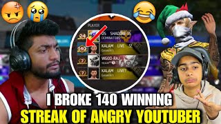 Angry 😡 Youtuber vs Psycho, Awara & Aditech 🤯😱 140 Streak? 😳😂 Ab मजा Ayga Bidu 😆🔥 Garena - Free Fire