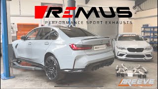 BMW G80 M3 & G82 M4 Remus OPF Back system install, sound clips and dyno