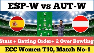 ESP-W vs AUT-W DREAM11 || AUT W vs ESP W DREAM11 Prediction || ESP W vs AUT W 1ST ECC WOMEN T10