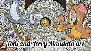 How to draw Mandala art | how to draw tom and jerry | process video for beginners | Intricate design