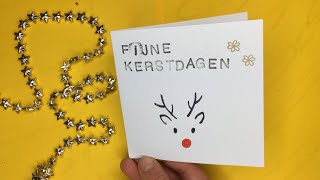 ★ ZELF KERSTKAART MAKEN (Met stempelset van de Action!) ★ Kaart Maken Kerst ★   KERST KNUTSELEN