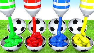 Soccer Balls 3D and Coloring Toothpastes for Children and Kids